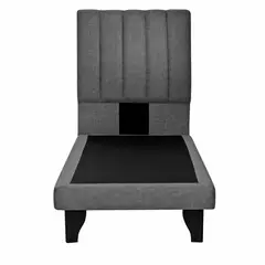 VITELIO - CAMA EUROPEA 1 PLAZA MODULAR GRIS