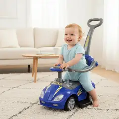 GENERICO - Corre pasillo 3 en 1 con guiador y musical color azul