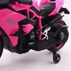 GENERICO - MOTO A BATERIA DEPORTIVA MODELO NINJA CON SONIDO ROSA1471-2