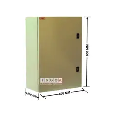 GENERICO - Gabinete Tablero Metalico 600x400x200mm 1 Puerta + Chasis IP65 Ral 7035 - 64mod.