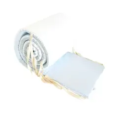 OLIVIA Y SAM - PROTECTOR CUNA BICOLOR CELESTE EMPOLVADO