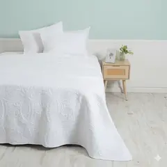 MASHINI - Quilt 2 Plazas Portugal Blanco 220x240 cms + Fundas