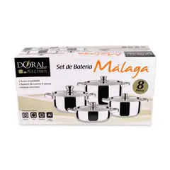 DORAL - BATERIA DE COCINA ACERO INOXIDABLE MALAGA 8 PIEZAS