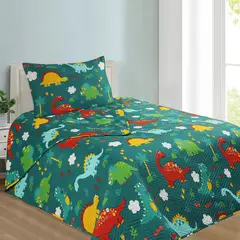 DORAL - CUBRECAMA QUILT INFANTIL DINOSAURIOS HOTPRESS KIDS 1.5 PLAZA