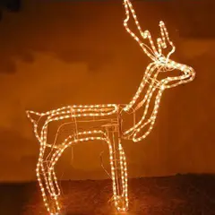 SUPERCENTER - Reno Navideño Luces Led Solar 120cm Decorativo Navidad Amarillo
