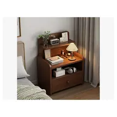 GENERICO - Velador Mesa De Noche Multifuncional Con Cajón MARRON