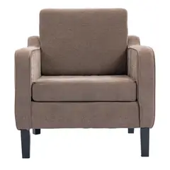 ELEMENT DESIGN - Poltrona Lyre Acolchada Moderno Marrón para Living Dormitorio Chenille Suave y Estilo