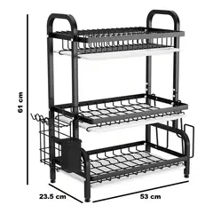 GENERICO - Secador Escurridor De Loza Platos 3 Niveles