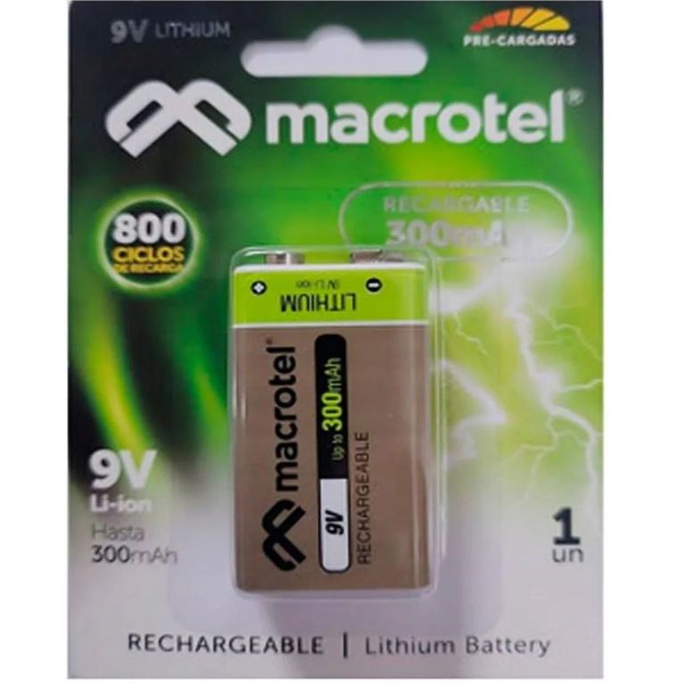 BATERIA RECARGABLE 9V, 300 MAH