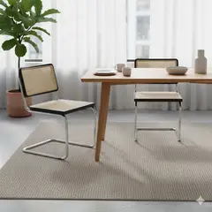 SPACE HOME - Pack de 2 Sillas Premium Breuer Madera y Ratán (Negras)