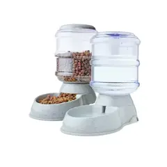 GENERICO - Dispensador De Comida y Agua Para Mascotas 1Pack Gris