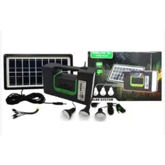 GENERICO - Kit Emergencia Camping Solar 3 Ampolletas Linterna + radio Mp3