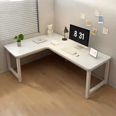 GENERICO - Escritorio en L Oficina Madera y Fierro Moderno 140x100x75