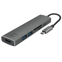 MICROLAB - Adaptador OTG USB-C 6 En 1 HDMI 4k+Usb30+SD+TF+PD
