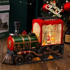 MOVI - TREN NAVIDEÑO CON LUCES NIEVE GIRATORIA Y ESCENA DE SANTA CLAUS