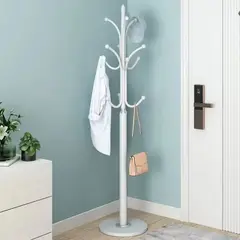GENERICO - Perchero Metalico de Piso - Colgador de Ropa y Accesorios - Blanco