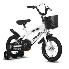 GENERICO - Bicicleta Aro 12 Infantil Con Ruedas De Aprendizaje Blanco