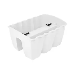 STERN - Macetero rectangular Crown 39.3 cm x 27.8 cm blanco