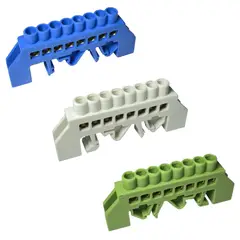 LEXO - Barra Conexión Aislado 8p Riel Din Set 3 Unidades