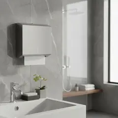 GENERICO - Dispensador De Papel Interfoliado Acero Diseño Liso Corto