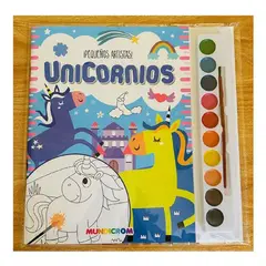 GENERICO - Pequeños Artistas - Unicornios - Libro Pintar Cacuarela