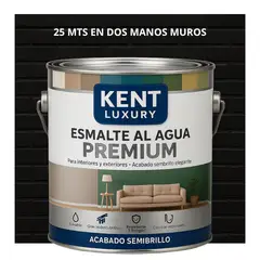 KENT - PINTURA ESMALTE AGUA FACHADAS - SEMIBRILLO - 4L NEGRO INTENSO