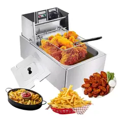 EVERSO - Freidora Electrica Capacidad 6 Litro Industrial Acero Inox