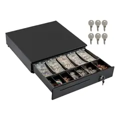 EVERSO - Caja Gaveta Dinero Electrónica 2 Llaves 5 Billetes 5 Monedas