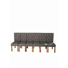 GENERICO - Pack 6 Sillas Capitones Gris lino