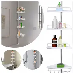 GENERICO - Organizador de Ducha Telescópico Esquinero - 4 Niveles Ajustables - Anti-Humedad y Anti-Óxido