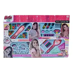 GENERICO - Set Belleza 4 En1 Peinados,Uñas,Bisutería Y Tatuajes Niñas
