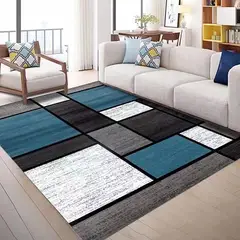 GENERICO - ALFOMBRA 200X240 CM DISEÑO CUADRO AZUL ELEGANTE MODERNA DECORATIVA DCOIDEA