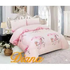 DIANA - COBERTOR DE NIÑA PARA INVIERNO PLUSH CON CHIPORRITO 1.5 PLAZA CON DISEÑO CABALLITO SOMBRILLA