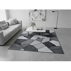 GENERICO - ALFOMBRA 180X200 CM GRIS PIEDRA ELEGANTE MODERNA DECORATIVA DCOIDEA