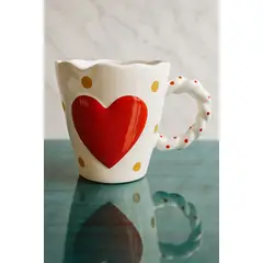 GENERICO - Taza con Corazón en Relieve Estilo Minimalista