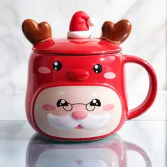 GENERICO - Taza de Santa y Reno Navideña y Moderna