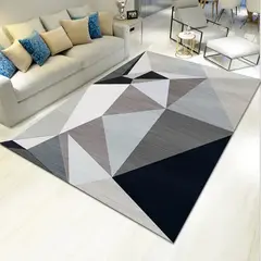 GENERICO - ALFOMBRA 200X240 CM DISEÑO GEOMETRICO GRIS TRIANGULARES ELEGANTE MODERNA DCOIDEA