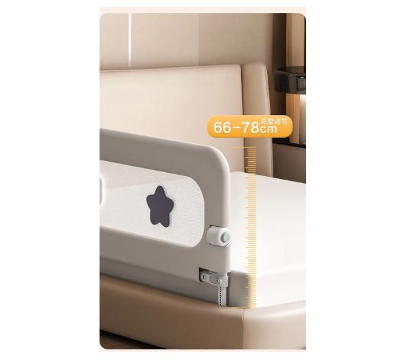Baranda De Cama 18mtrs Seguridad Bebe Abatible Ajustable GRIS