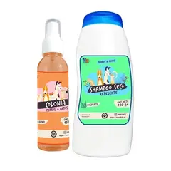 MASCOKITS - Kit Para Perro Shampoo Seco Colonia Durazno-Eucalipto