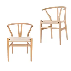 MEYA MUEBLES - Pack x 2 unidades Sillas Wishbone color natural