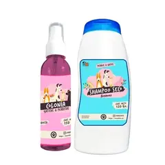 MASCOKITS - Kit Para Perro Shampoo Seco Colonia Frambuesa-Coco