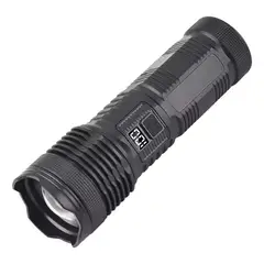 IRM - Linterna LED Recargable de Alta Potencia con Zoom y Pantalla Digital + Power Bank