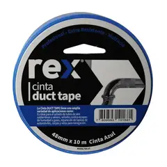 REX - Cinta Adhesiva Duct Tape 48mm x 10m Azul
