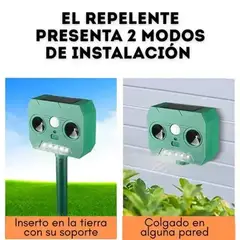 MOVI - Repelente de Animales con Panel Solar Seguridad para Jardín y Patio