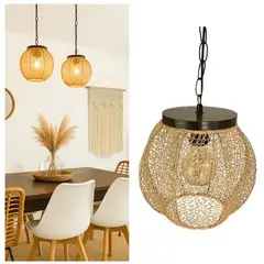 CAROLD STEVENS - Lámpara Colgante Orquídea Café