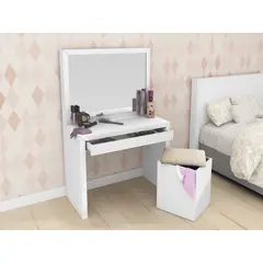 TECNOMOBILI - Tocador 1 Cajón con Espejo Blanco