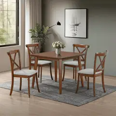 HOME MOBILI - Juego De Comedor 4 Sillas Veneto Café