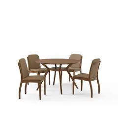 HOME MOBILI - Juego De Comedor 4 Sillas Belluno Café