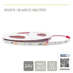 STOREFIX - TIRA LED 24V LUZ BLANCO NEUTRO DE USO INTERIOR - (Rollo 15 mts)