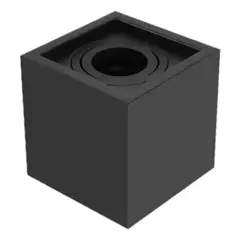 DEMASLED - Spot Negro Fijo de 10x10x10cm para Ampolletas GU10